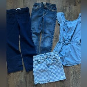 Bundle of girls denim pants skirt and Jumper size‎ 6/7 & 7/8